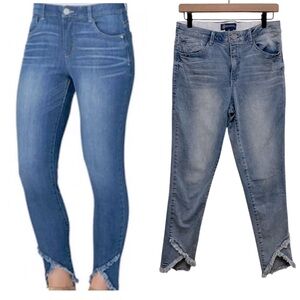 Democracy Ab Solution tulip hem Medium Wash skinny size 8